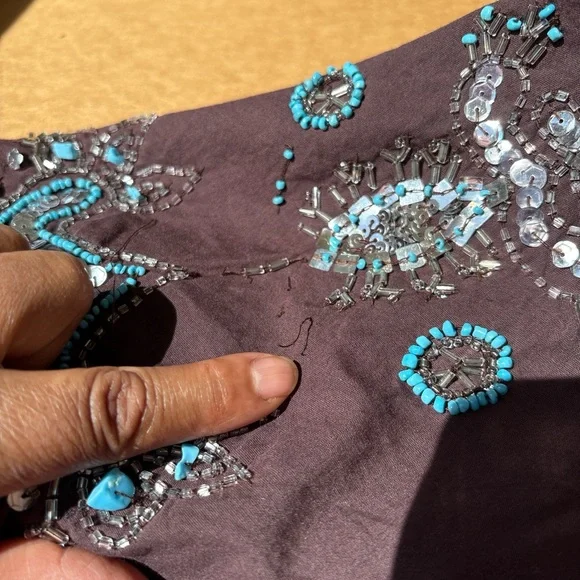 DIMRI Sequined boho gypsy skirt size medium brawn - Picture 8 of 15